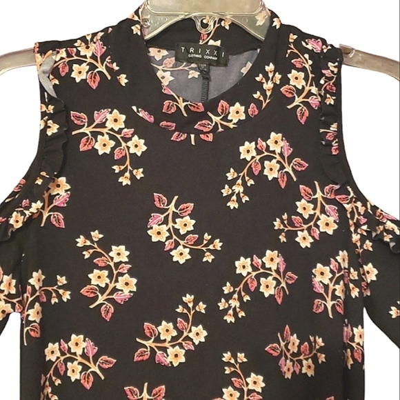 [Trixxi]  Floral Cold Shoulder Dress  Size Large - Picture 3 of 13